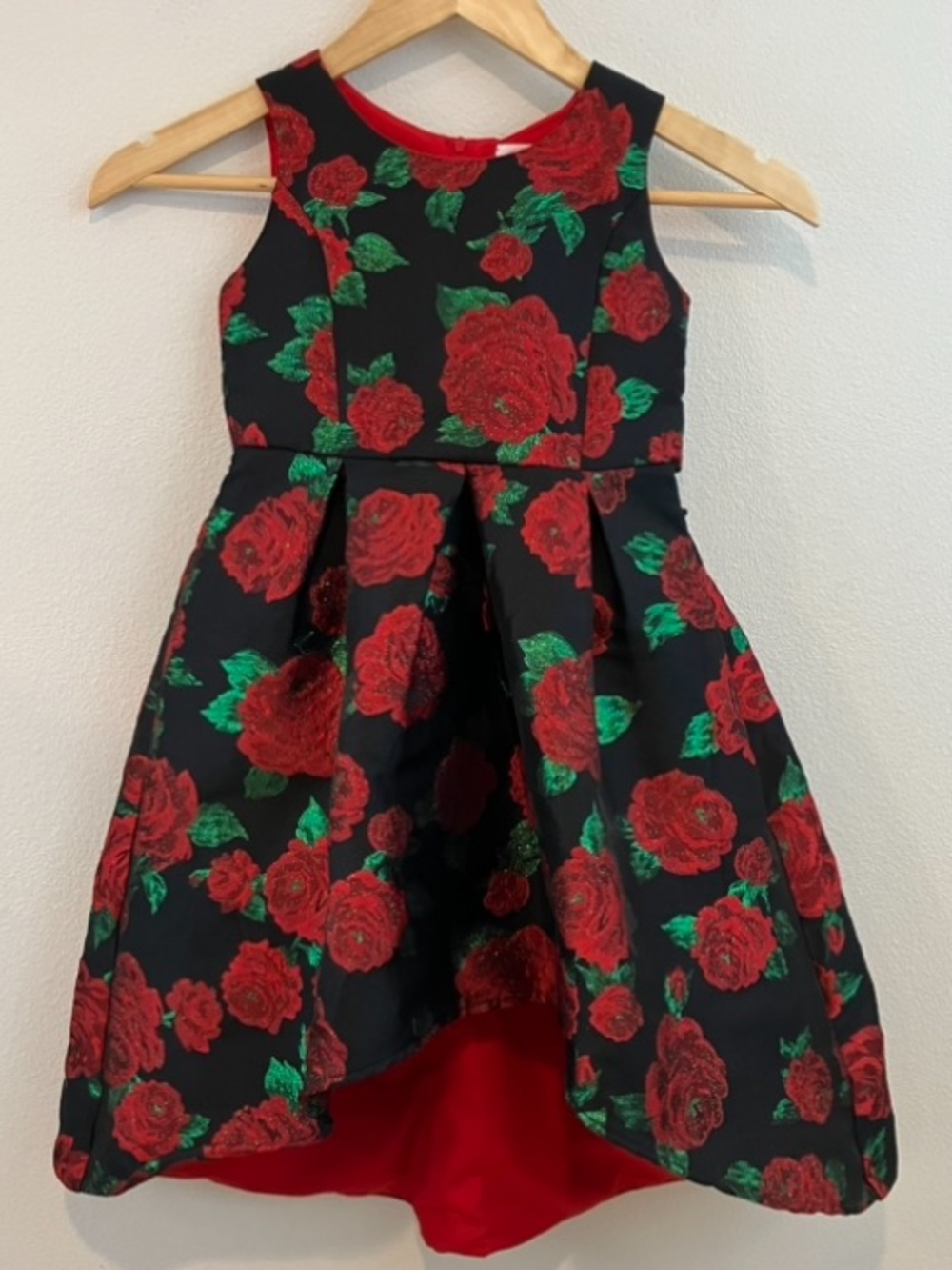 wonder nation | Black Dress with Red Rose Print